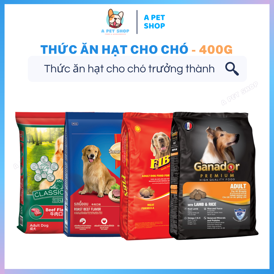 Thức ăn cho chó gói 400gr, Thức ăn hạt cho chó lớn Ganador - FIB's - Classic Pets - Smart Heart
