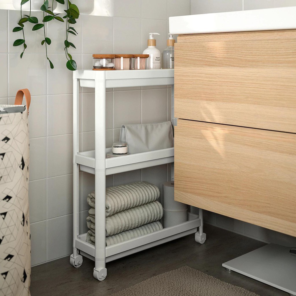 Kệ phòng tắm Ikea Vesken có bánh xe