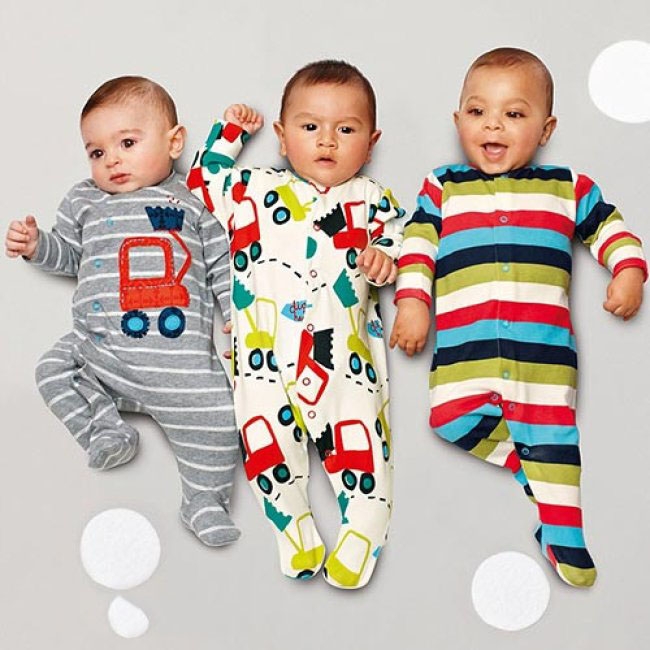 [HCM]Set 3 body Next bé trai liền tất dài tay size sơ sinh- 3 -6 -9- 12