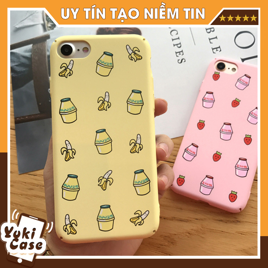 Ốp Lưng Hình Sữa Chua Dâu Tây  - Ốp Iphone Nhựa Cứng 7.8 Thường (OP009)