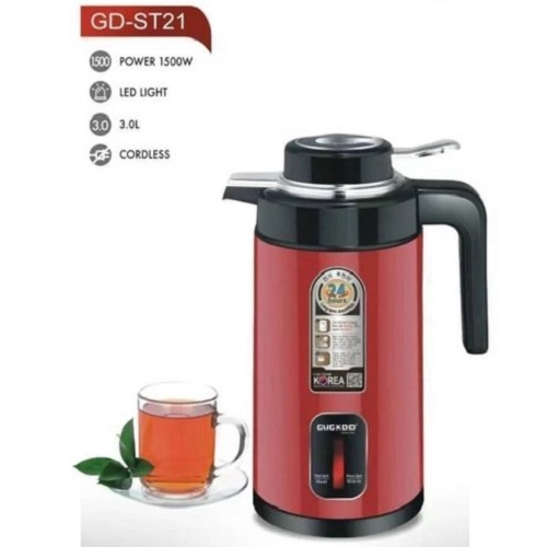 Ấm siêu tốc kiêm phích giữ nhiệt đặt bàn cao cấp thế hệ mới, dung tích 3 lít, có tay cầm chắc chắn, lõi inox bền đẹp - Dụng cụ đun nước pha trà, cafe