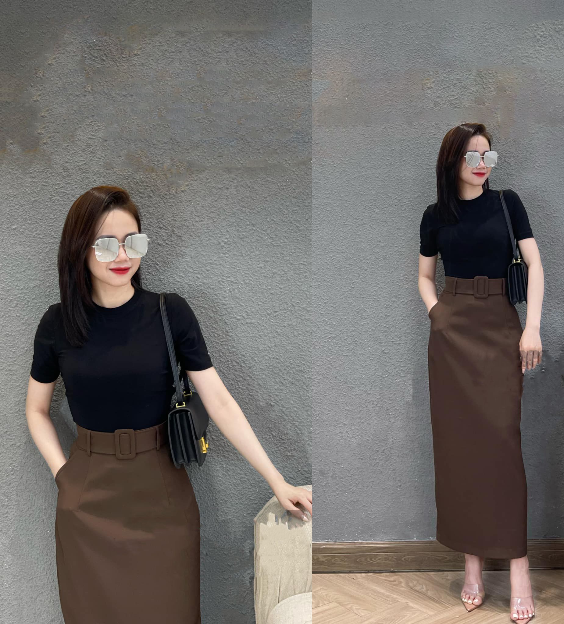 Chân váy bút chì suông dáng dài siêu hách dáng kheo chân dài , BC90 đai vải