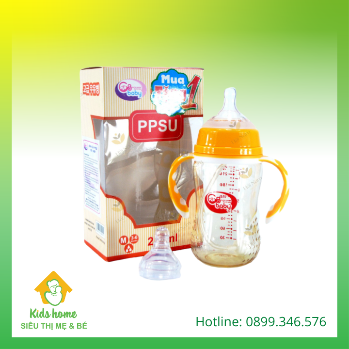 Bình sữa gb baby ppsu có tay cầm
