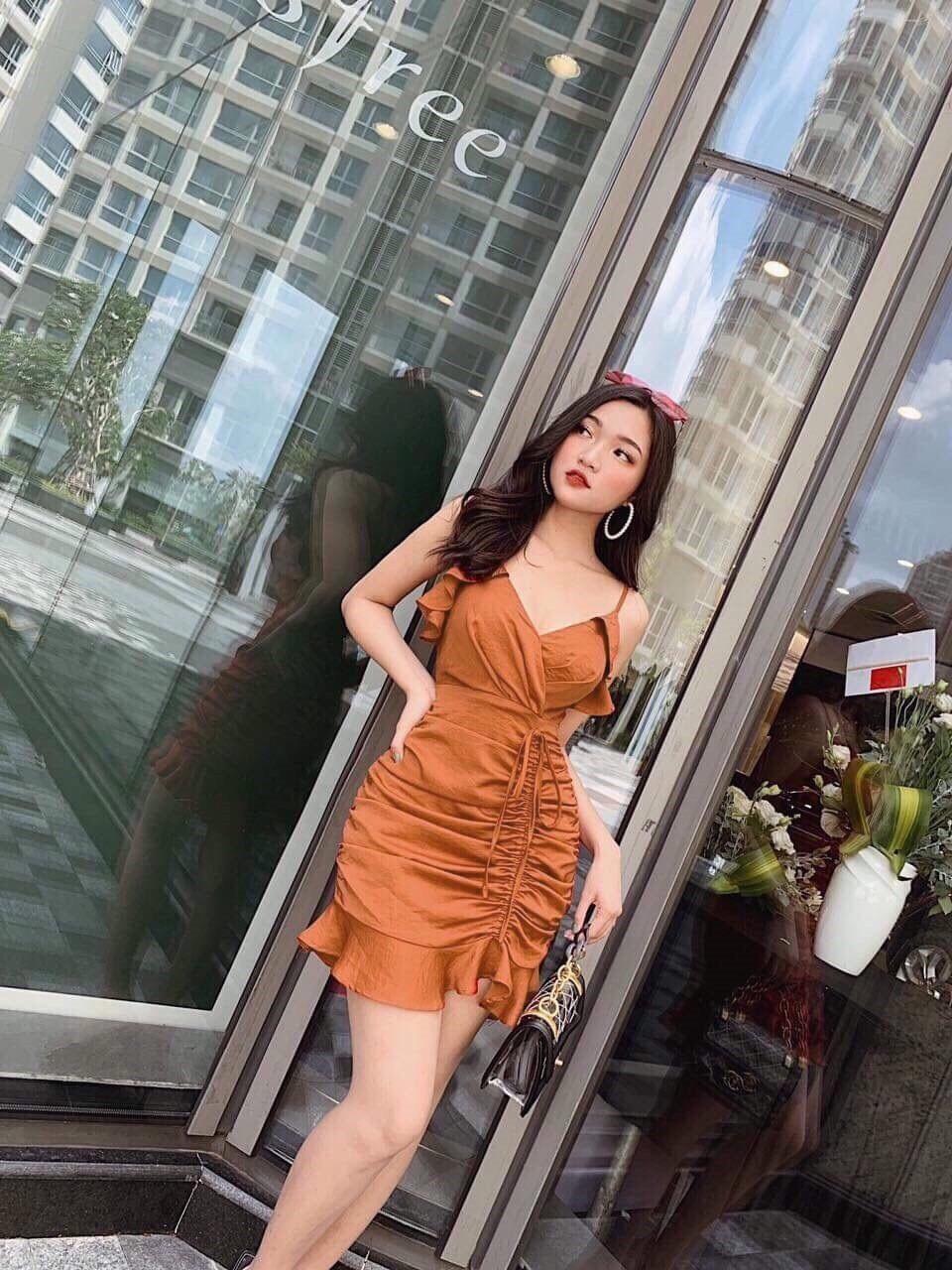 Đầm bèo rút dây cột nơ siêu xinhNữ tt0719