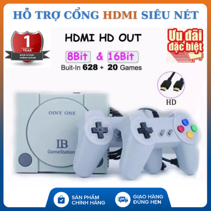 Máy chơi game cầm tay gồm 628 trò không lắp + 20 game ps1 có cổng HDMI để kết nối TV - Hàng xịn