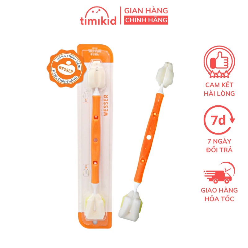 Dụng cụ vệ sinh bình sữa 2 đầu đa năng wesser - cọ rửa bình và núm ti