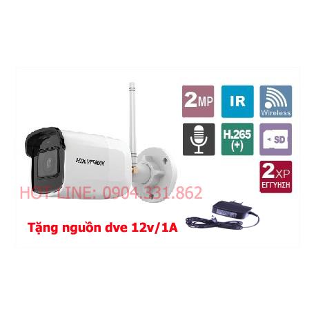 Camera  IP wifi hikvision 2021G1-IDW1 chuẩn nén H.265+ tích hợp khe cắm thẻ nhớ, kết nối wifi, Lan , chạy độc lập không cần đầu ghi tiêu chuẩn chống nước lắp ngoài trời trong nhà