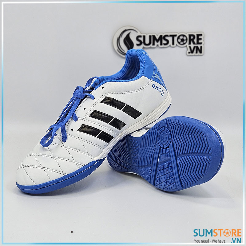 Giày Đá Banh Futsal Đẹp Mới Trắng Xanh- Giày Đế Bằng Winbro Toni Pro X24