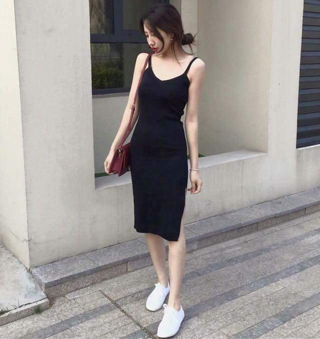 Đầm BODY hai dây màu ĐEN