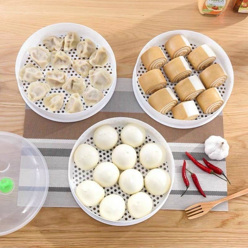Dụng cụ hấp đồ ăn chuyên dụng cho lò vi sóng bảo quản tủ lạnh - khay vỉ hấp đồ ăn giá rẻ an toàn tiết kiệm - khay hấp bánh hấp thực phẩm đa năng