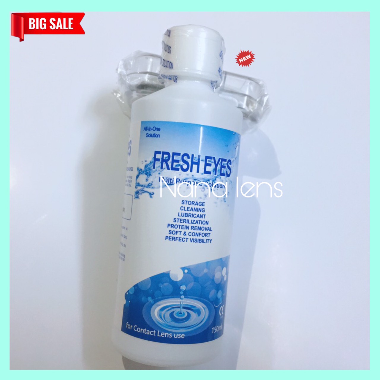 (Trợ giá ) Nước ngâm lens Fresh eyes 150ml (1 chai ngâm)