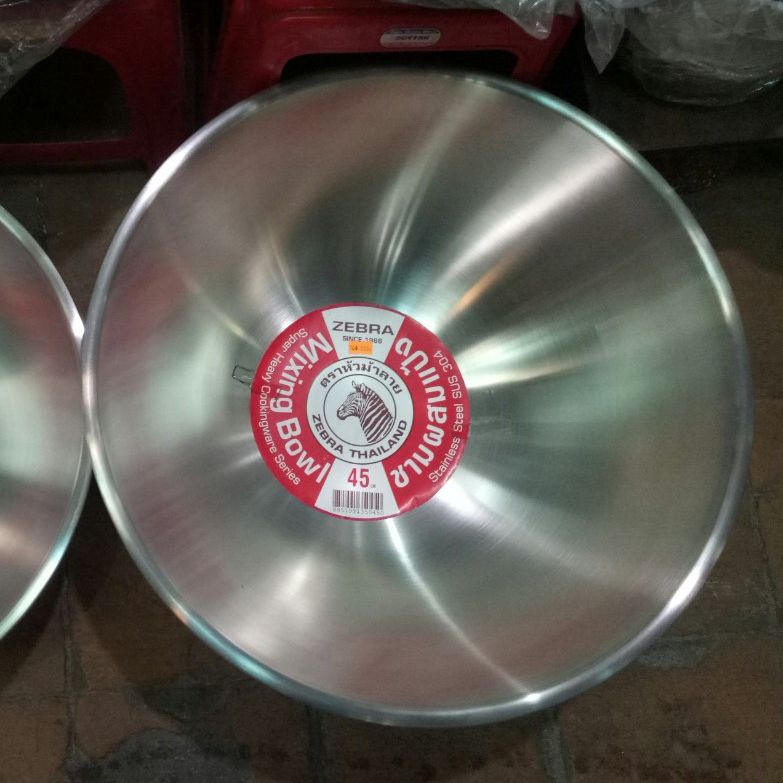 Thau thố trộn inox zebra thái lan 45cm-135045-19.6l. nhập khẩu thái lan, inox 304 cao cấp siêu bền