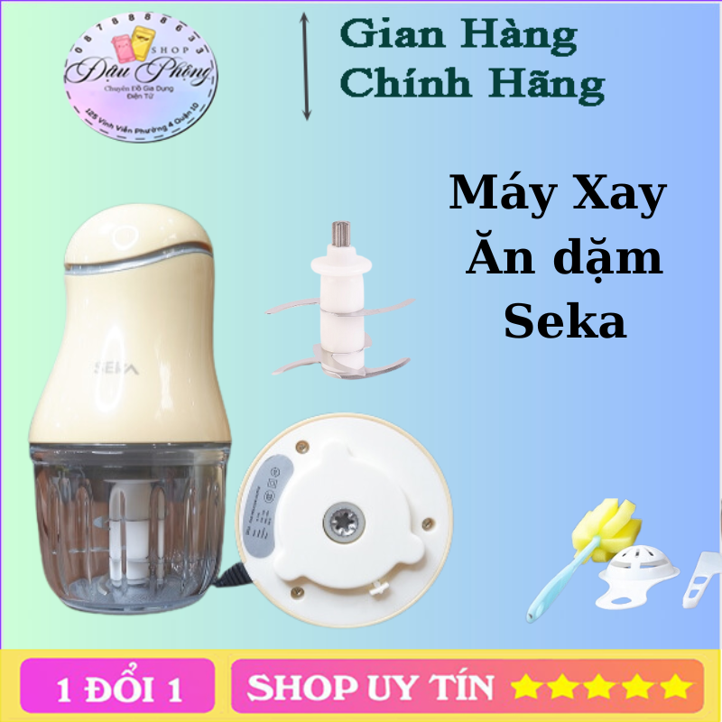 Máy xay mini đa năng 6 lưỡi seka sk 1396 cối thủy tinh, máy xay ăn dặm cho bé, xay thịt cháo sinh tố tỏi ớt