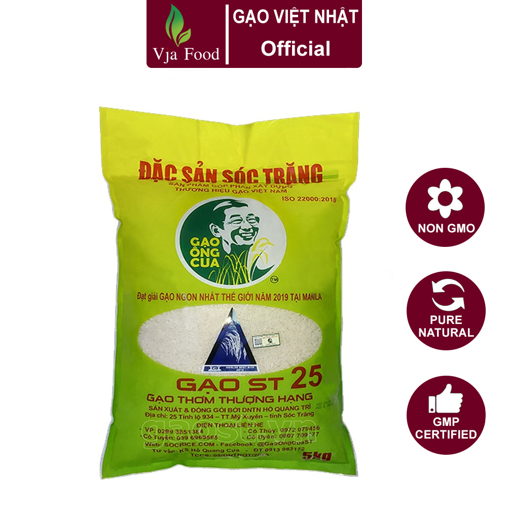 Gạo st25 ông cua lúa tôm túi 5kg - giá sỉ, hàng chính hãng phân phối