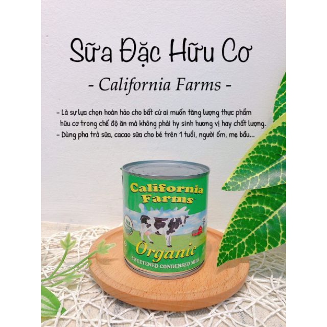 Sữa đặc hữu cơ California Farms - Nhập khẩu Mỹ