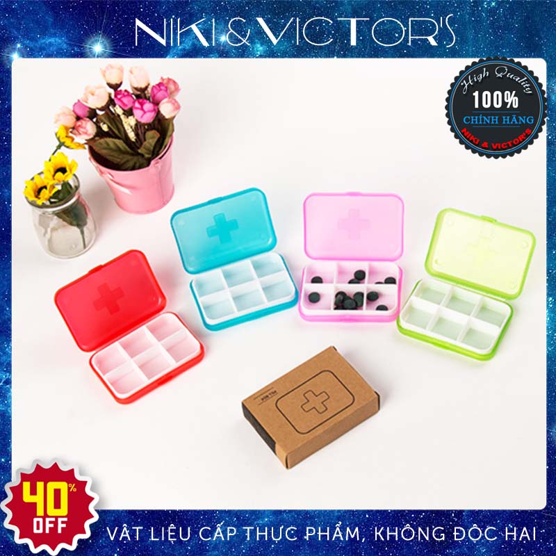 [HCM]Hộp Nhựa Chia Ngăn Mini 4 Ngăn Và 6 Ngăn Bảo Quản Viên Nén Chất Liệu Nhựa ABS An Toàn Tiện Lợi