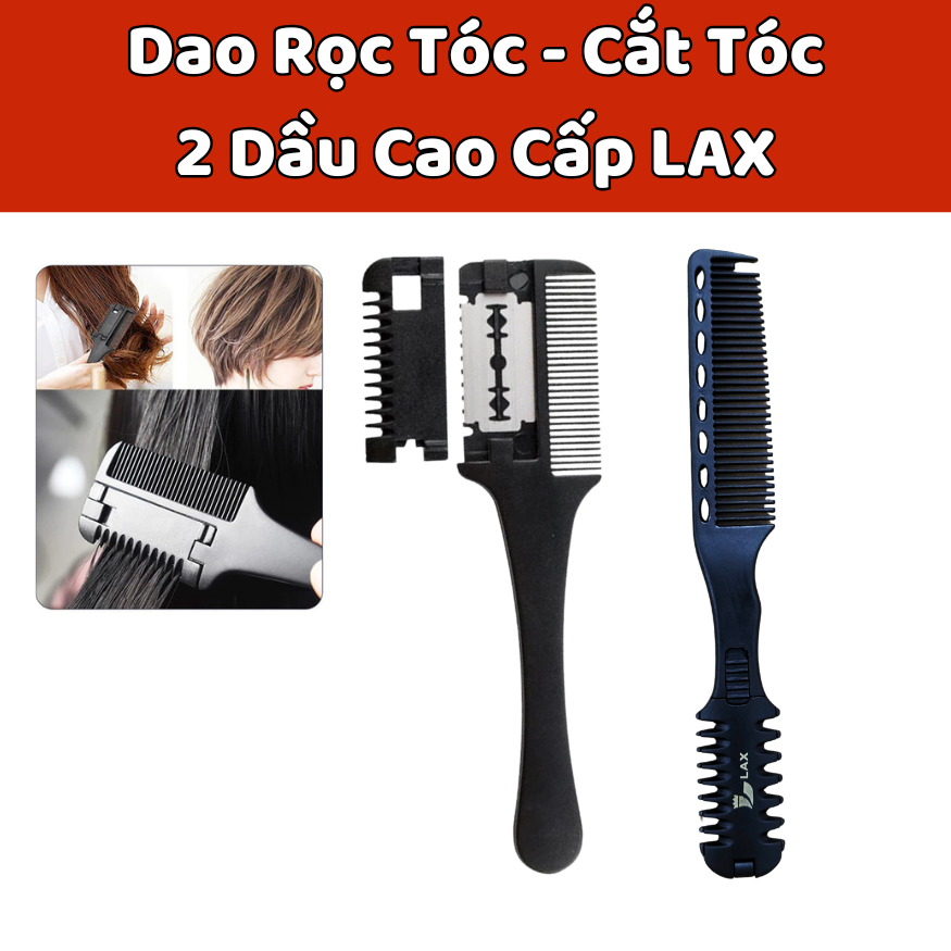 Lax Premium Double-Headed Hair Cutting Knife, Professional Hair Trimming Comb, Trusted by Hairdressers for Sanlon Hair, Barber Shop.