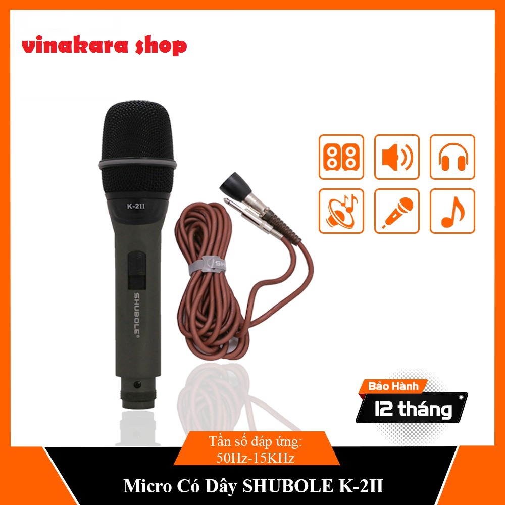 Micro có dây shubole k2 ii. micro hút âm tốt hát rất nhẹ. karaoke chuẩn như ca sĩ
