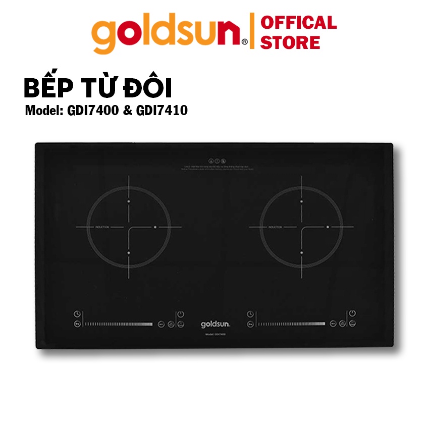 Bếp từ đôi Goldsun GDI mặt kính Ceramic, tích hợp chế độ Booster, Bảo hành chính hãng 12 tháng