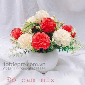 Chậu hoa tú cầu cắm sẵn - Hoa Giả Cao Cấp