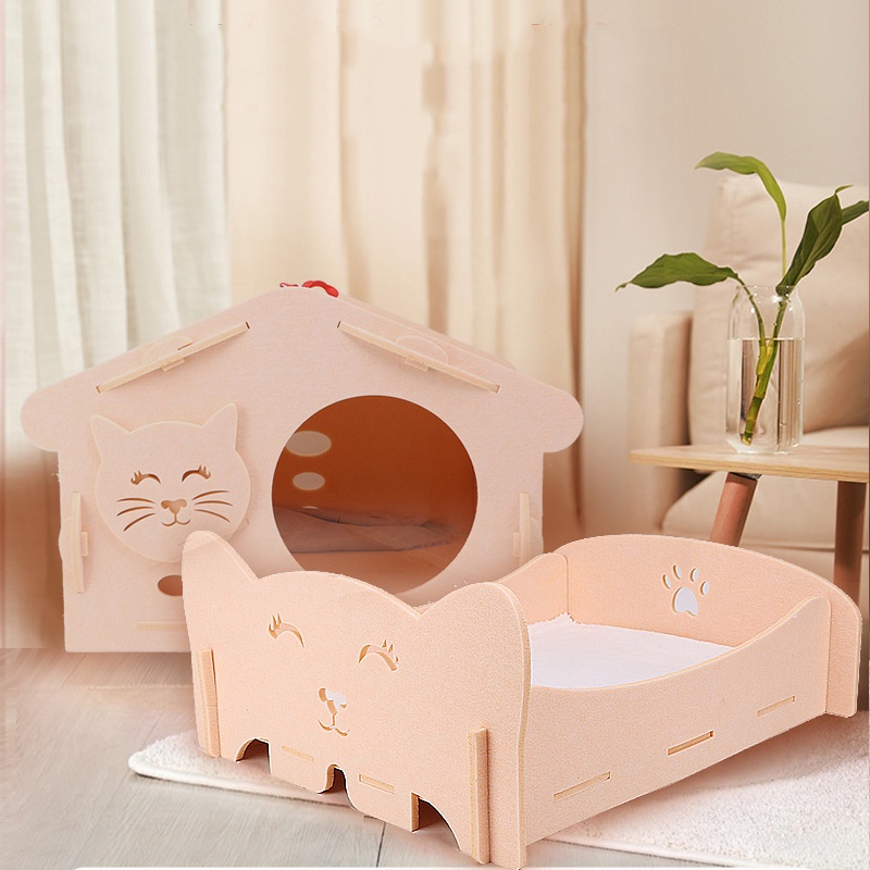 Nhà cho mèo chó lắp ghép Hipipet chất liệu Nỉ cứng TA dày 1cm cao cấp tháo