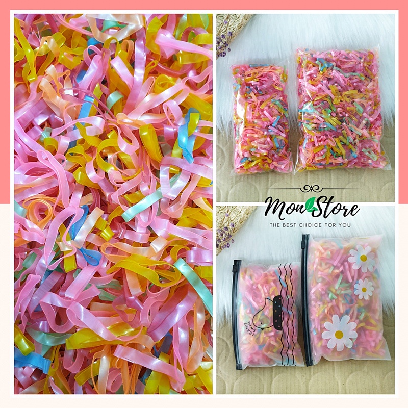 Thun cột tóc MÀU TRƠN mix nhiều màu xinh xắn