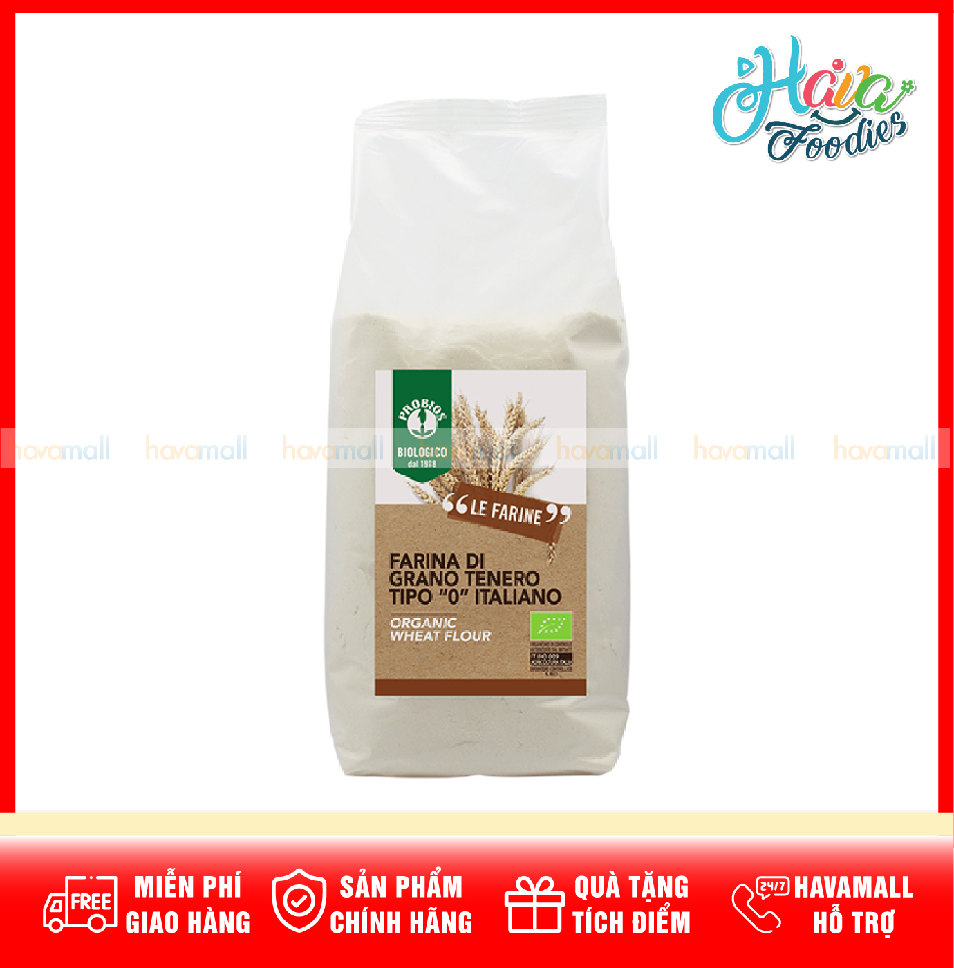 Bột mì hữu cơ đa dụng probios 1kg