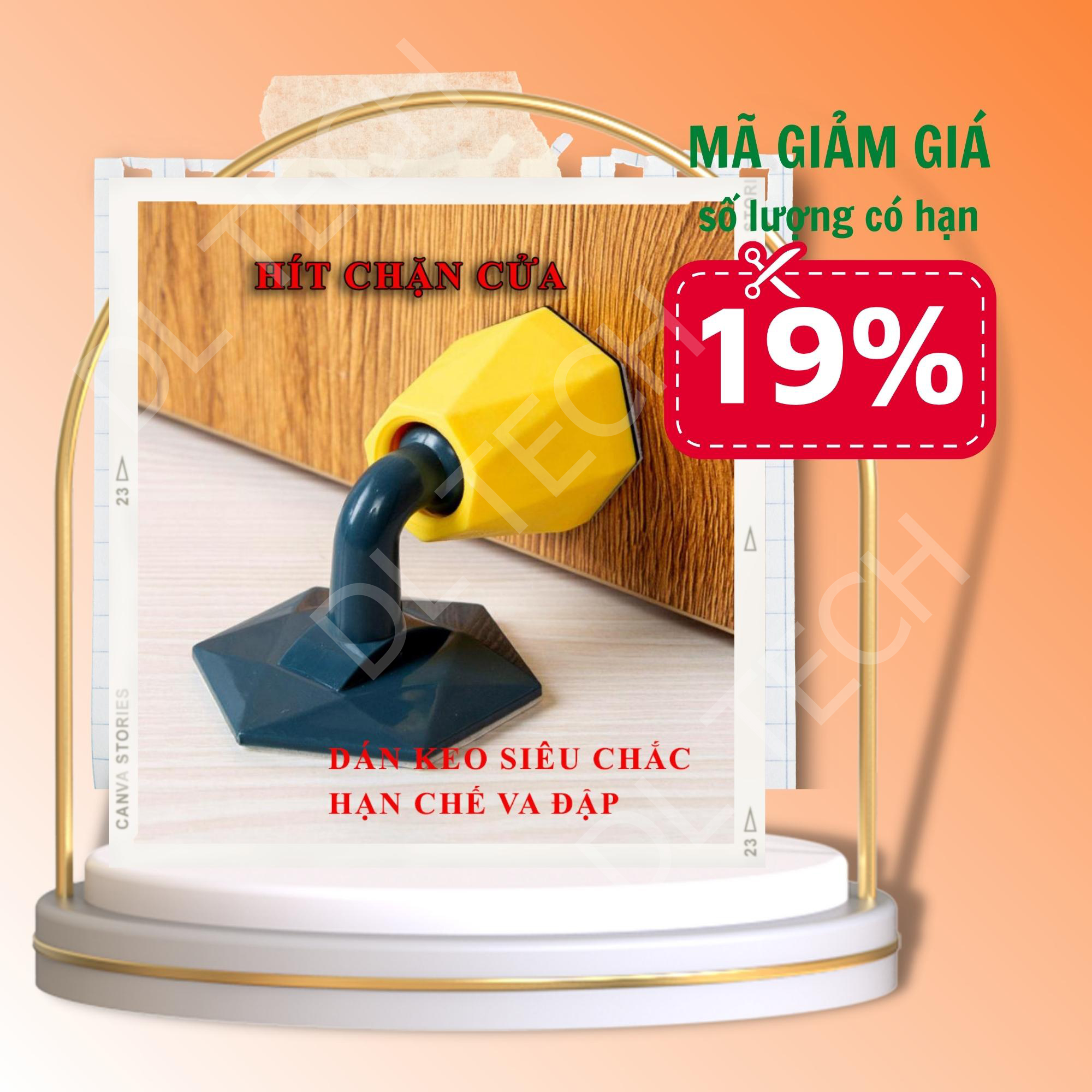 Hít Chặn cửa gắn sàn keo 3m siêu chắc giúp hạn chế va đập cho cánh cửa mã B059 DL TECH