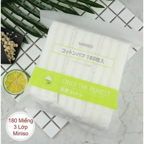 Bông Tẩy Trang Miniso Only The Purest 180 Miếng Nhật Bản