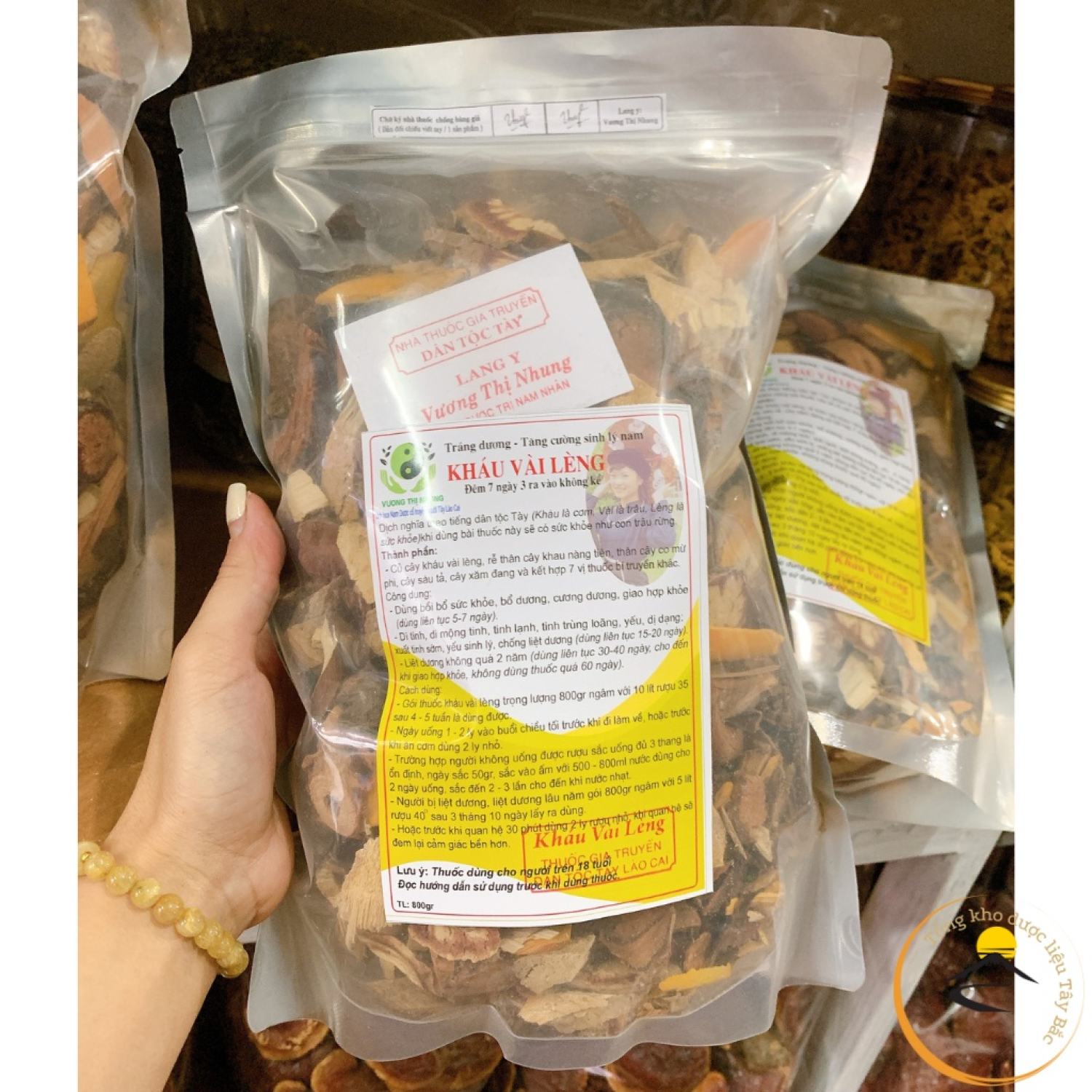 Kháu vài lèngchính hiệu 800g có chữ ký sống của lương y bài thuố giúp dai
