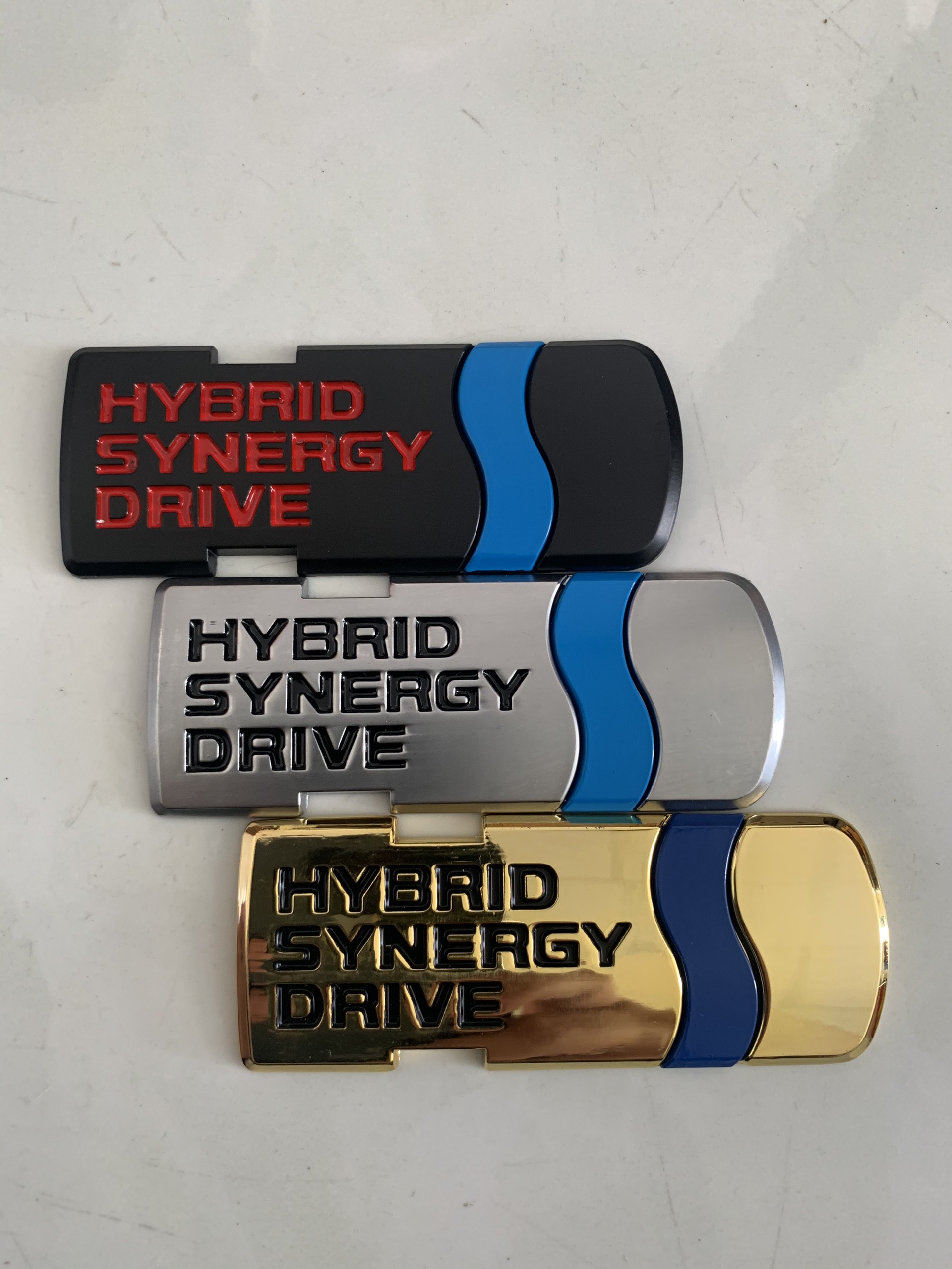 Tem Kim Loại HYBRID SYNERGY DRIVE Trang Trí Cho Xe Toyota Màu Đen Kích Thước 8.1 x 3.2 cm
