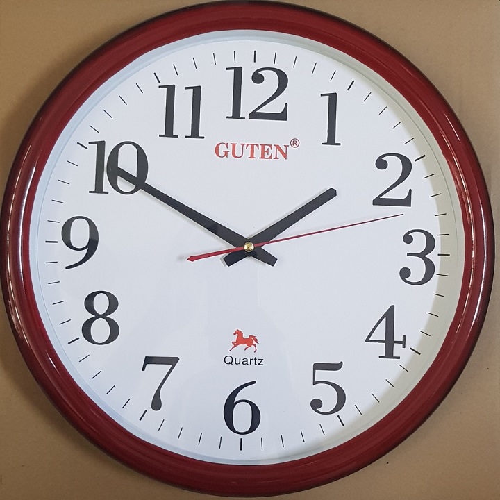 Đồng hồ treo tường tròn kim trôi 35cm guten