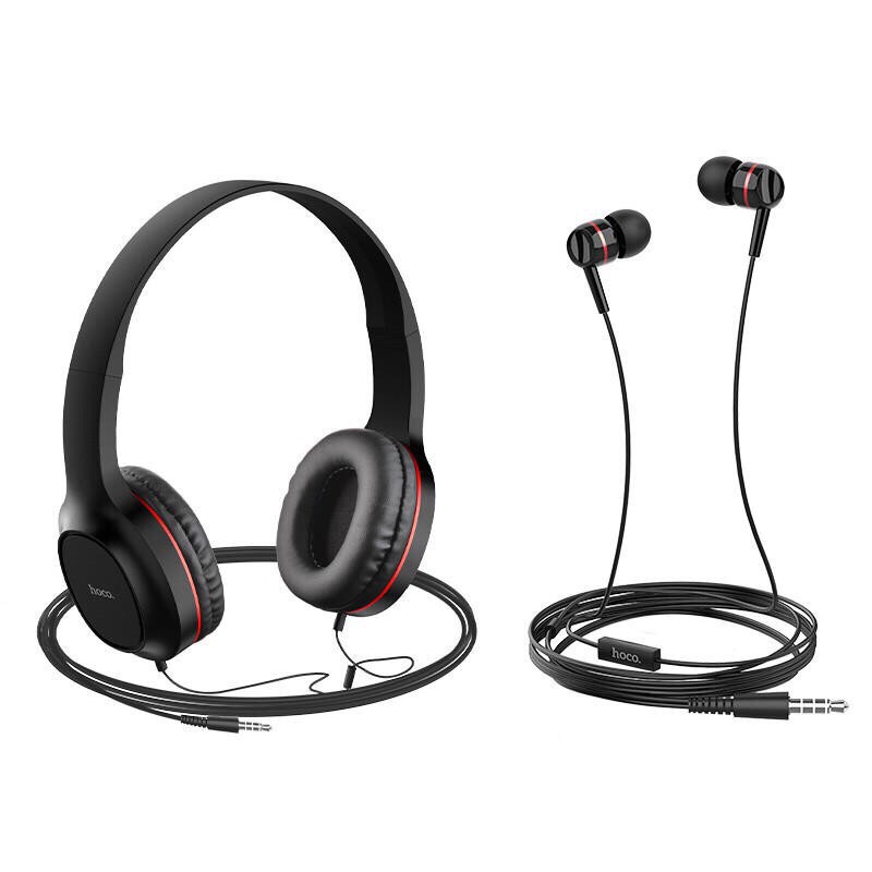 Tai nghe chụp tai Hoco W24 tặng kèm 1 tai nghe dây