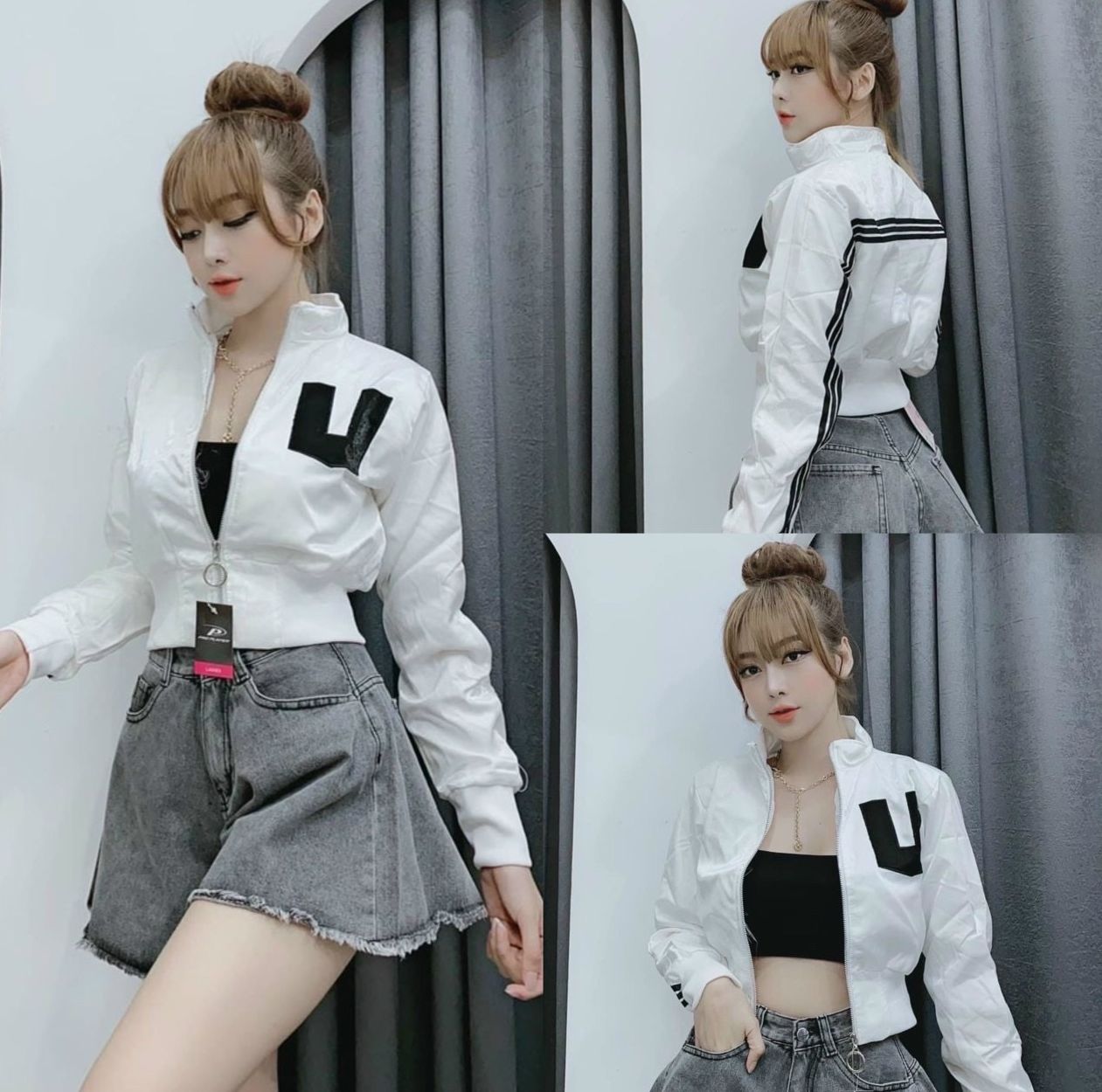 ÁO KHOÁC NỮ CAO CẤP, CHẤT PHI XÀ CỪ, DÂY KÉO,IN THÊU SIÊU HOT, MỀM MỊN, HÚT MỒ HÔI, ĐỦ MÀU LS27 N&C SHOP