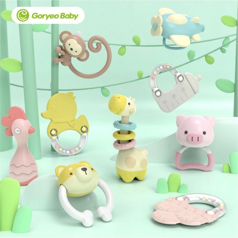 Xúc Xắc Gặm Nướu Goryeo Baby Bộ Đồ Chơi Sơ Sinh Hình Con Vật 9 Món - Timikid