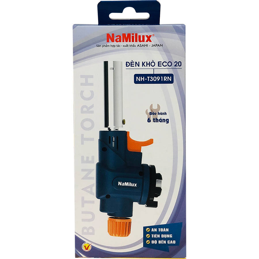Khò Gas NaMilux - Sử Dụng Cho Bình Gas Mini - Đèn Khò Ga Có Mồi Lửa NH-T3091RN, hàng xuất khẩu ASAHI-JAPAN