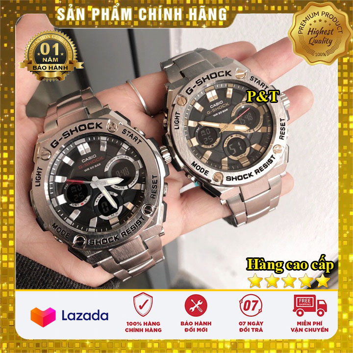 Đồng hồ Casio G-Shock GTS S110D - Chống nước - Dây thép không gỉ - bảo hành dài hạn- Đồng hồ P&T [ FreeShip- Hàng cao cấp- Full box ]