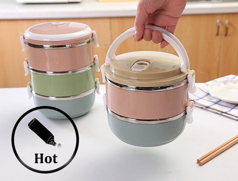 HỘP ĐỰNG CƠM 3 TẦNG INOX KHÔNG GỈ CAO CẤP GỌN TIỆN DỤNG.