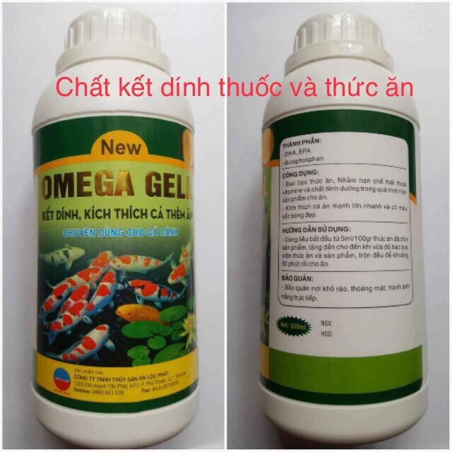 Omega gell:kết dính,kích thích cá thèm ăn.