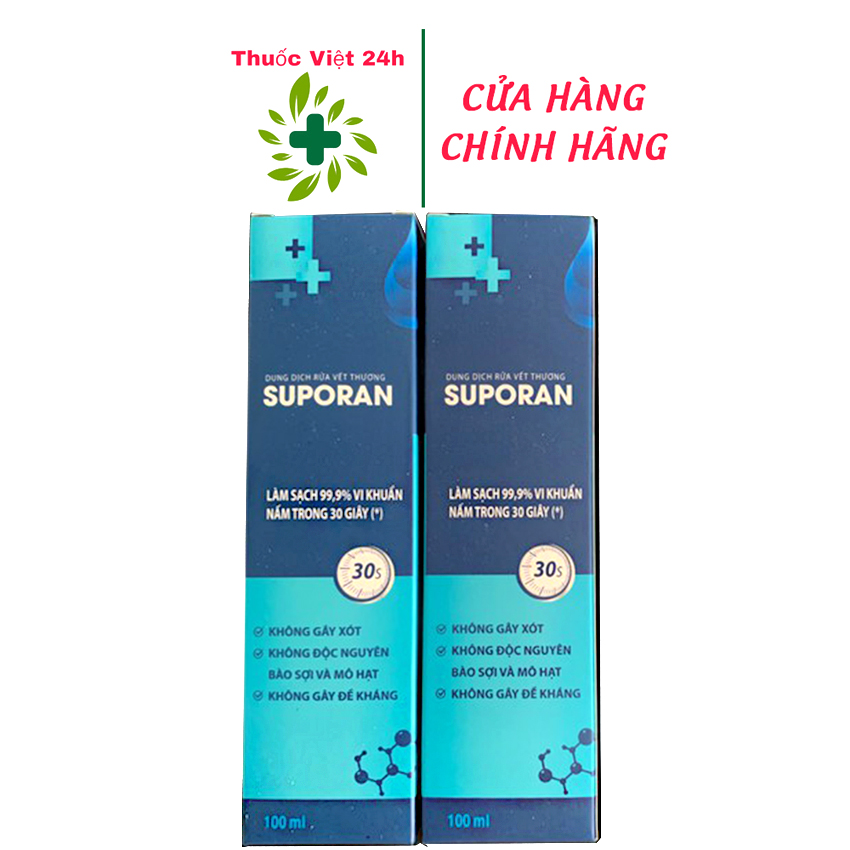 [HCM]Dung Dịch Rửa Vết Thương SUPORAN 100ml - Giúp vệ sinh vết thương ngoài da loại bỏ vi khuẩn và nấm - thuocviet24h