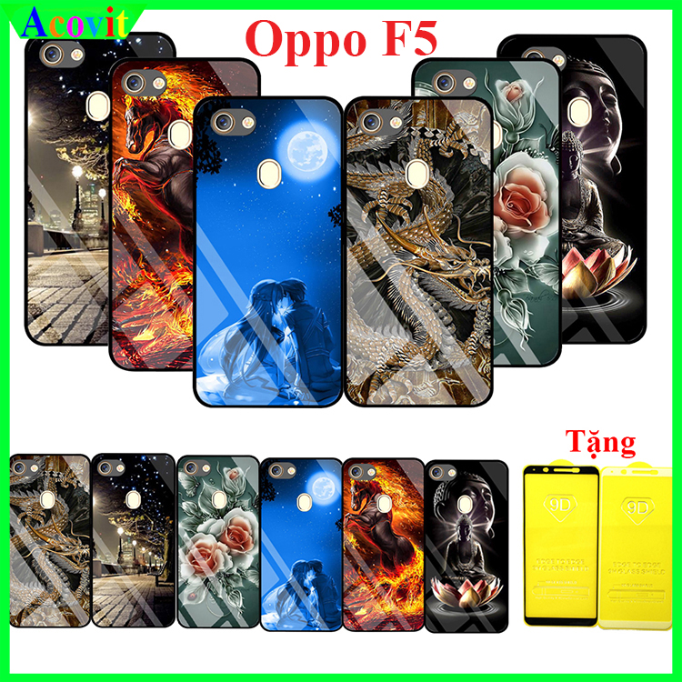 " Combo ốp lưng Oppo F5 mặt kính 3D" _Kiểu dáng sang trọng, mặt kính siêu nét chống bẩn, chống bụi_ Hình ảnh sắc nét, Không mờ