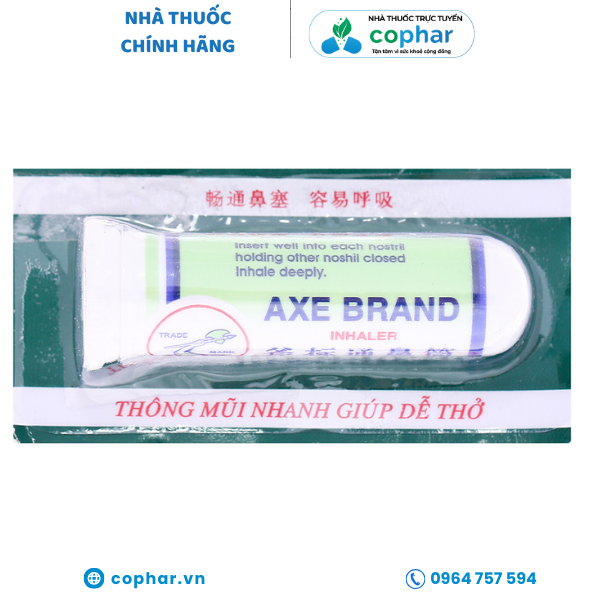 Ống hít Axe Brand Inhaler giảm nghẹt mũi, thông mũi vỉ 6 ống