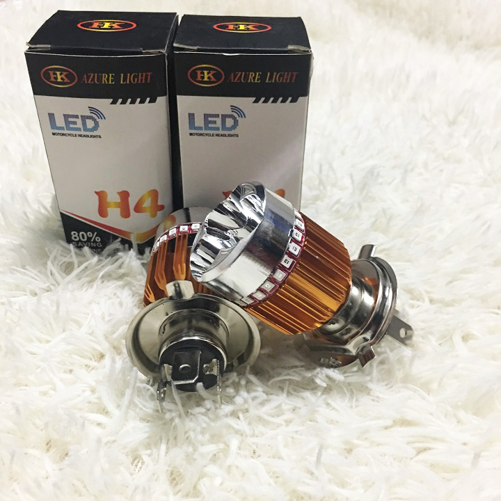 Đèn LED pha xe máy nháy nhiều chế độ màu - chân H4, M5 (H2)