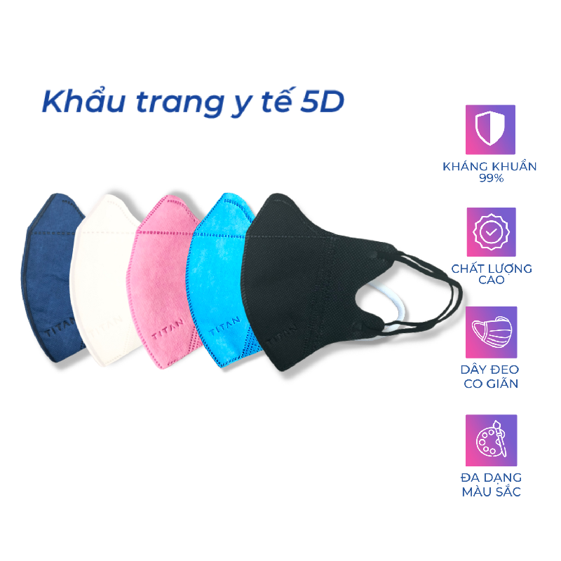 Khẩu trang y tế 5d mask màu đen - 5d mask đen