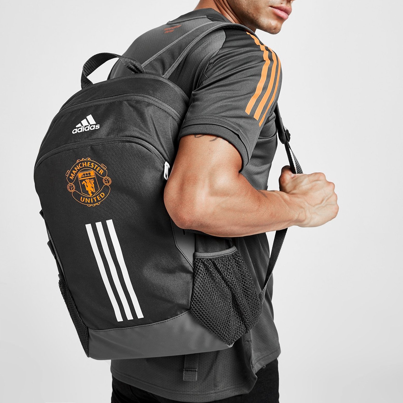 [HCM]Balo Adidas M.U Thời Trang  Đen Logo Cam
