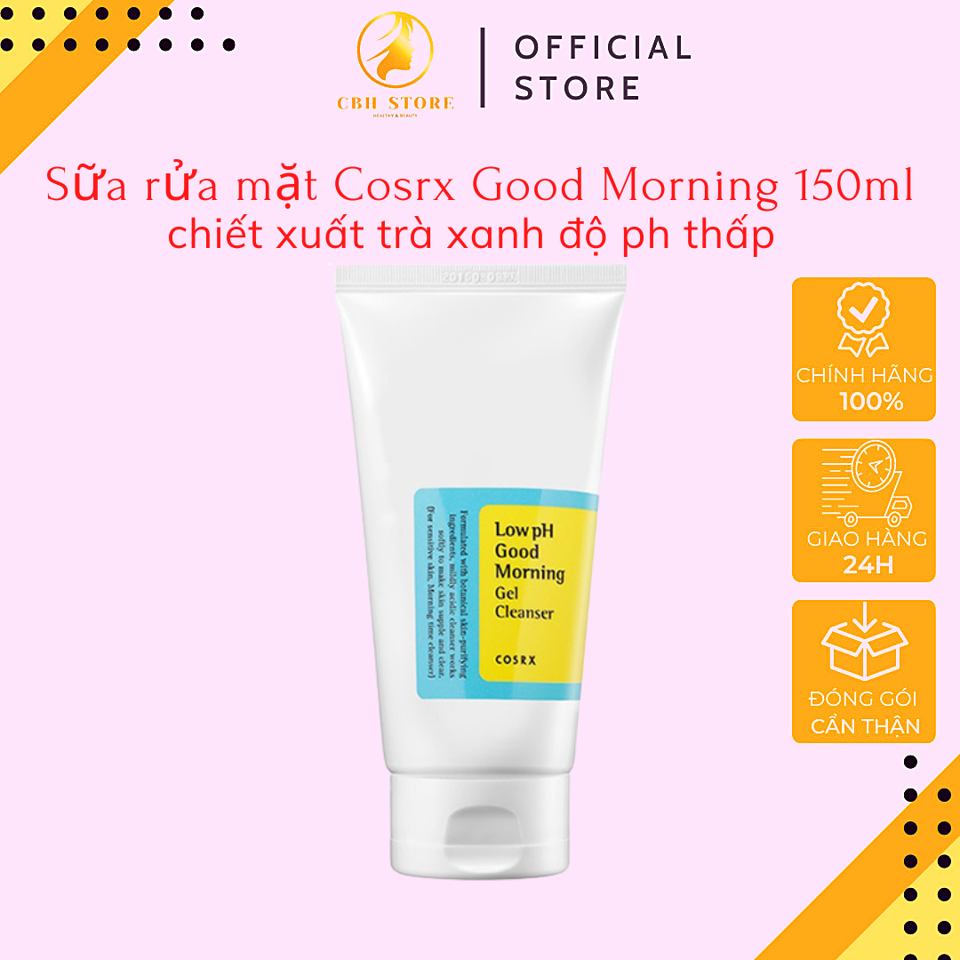 Sữa Rửa Mặt Cosrx dạng gel, dịu nhẹ Low pH Good Morning Gel Cleanser 150ml