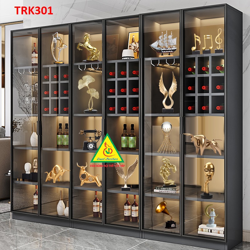 Tủ rượu gỗ MDF cánh kính TRK301