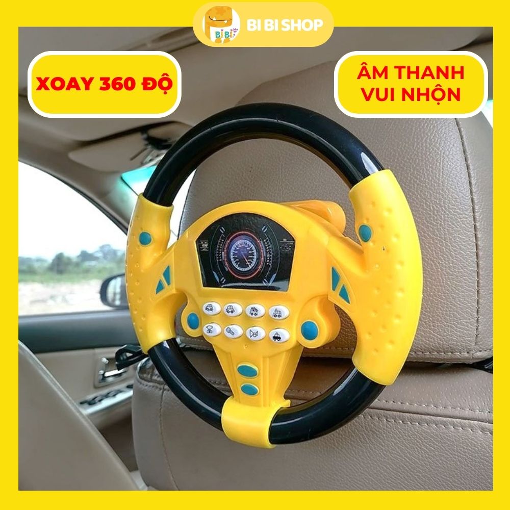 Đồ chơi vô lăng xe hơi 360 độ kèm âm thanh cho bé
