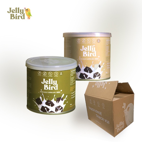 Combomix2 - 1 lon thạch thường + 1 lon thạch light jelly bird, gắn kết yêu thương