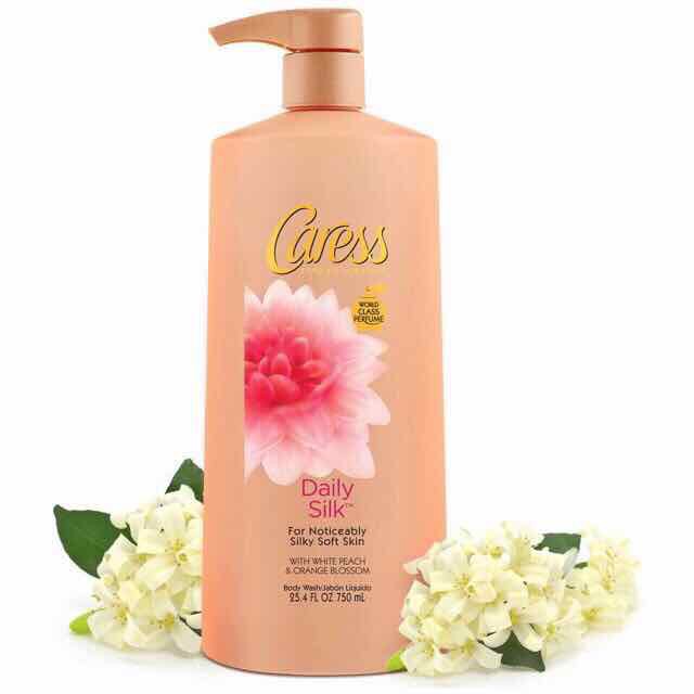 Sữa tắm Caress Daily Silk White Peach & Orange Blossom chai 750ml của Mỹ